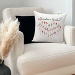 Taie d'Oreiller Personnalisée avec Nom et Fleur de Naissance Cadeau de Famille pour Grand-mère Mère