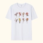 Personalized Vintage Birth Flowers T-shirt or Sweatshirt Gift for Nana or Mom