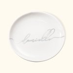 Personalized Pure White Ceramic Bronzing Wedding Ring Plate Jewelry Dish with Name
