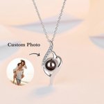 Personalized Projection Photo Necklace for Women Anniversary Birthday Gifts