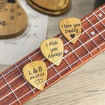 Plettri per chitarra in legno personalizzati con custodia con foto di testo Regalo per chitarrista musicista Idea regalo per compleanno