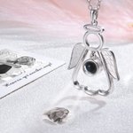 Personalized Guardian Angel Photo Projection Memorial Necklace Sympathy Gift for Women Girls Loss of Loved One