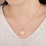 Personalised Photo Heart Locket Angel Wings Necklace with Engraved Text Memories Gift for Woman