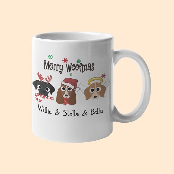 Taza personalizada para perro Woofmas Christmas Gift for Pet Lover