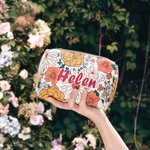 Personalised Bohemian Floral Pattern Leather Cosmetic Bag