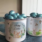 Taza de campamento de acero inoxidable personalizada Happy Easter Watercolor Bunny with Name