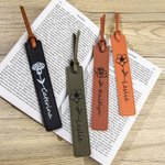 Personalized Birth Month Flower Bookmark Name Flower Bookmark Leather