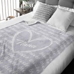 Nombre de familia personalizado Manta de forro polar suave con diseño de corazón con 1-12 nombres Regalo para abuelos