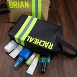 Personalisierter Reflektierender Feuerwehrmann Kulturbeutel mit Namen Reißverschluss Wasserdicht Kulturtasche Geschenk für Herren