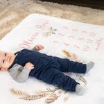 Fiori personalizzati Tracciamento mensile della crescita Coperta morbida e floreale Regalo per la festa del bebè per il neonato