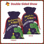 Gepersonaliseerde Kerstmis Bouwvoertuig Dinosaurus Fantasie Eenhoorn Ontwerp Koord Cadeauzak