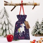 Gepersonaliseerde Kerstmis Bouwvoertuig Dinosaurus Fantasie Eenhoorn Ontwerp Koord Cadeauzak