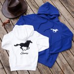 Personalized Horse Print Hoodie Unisex Pullover Sportswear for Adult Kids Equestrian Rider Horse Lover Gift Birthday Gift