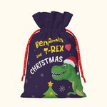 Gepersonaliseerde Kerstmis Bouwvoertuig Dinosaurus Fantasie Eenhoorn Ontwerp Koord Cadeauzak
