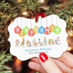 Personalizado Peter Rabbit Adorno de Cerámica Globo Nombre Nuevo Bebé Nacimiento Recuerdo Regalo para Bautizo Familia Pascua Navidad Decoración