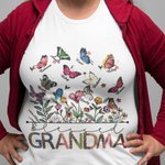 T-Shirt Sweatshirt Personnalisé avec 1-20 Papillons et Noms Cadeau Familial de Fête Anniversaire pour Grand-Mère