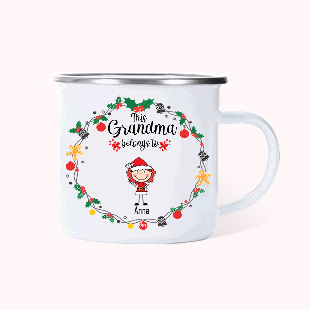 Personalizzato Natale Questa nonna appartiene a smalto Mug Nonna regalo di Natale