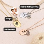 Personalisierte Ich liebe dich in 100 Sprachen Geburt Blume Charme Projektion Halskette