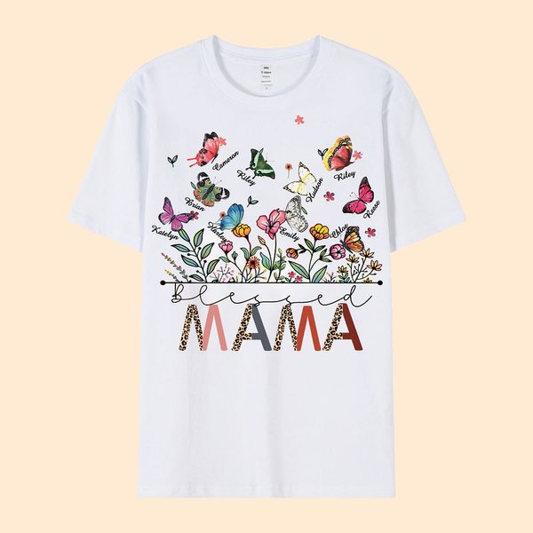 Personalisiertes T-Shirt Sweatshirt Hoodie mit Geburt Schmetterling und Familienname für Großmutter