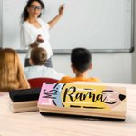 Personalised Felt Wood Hand Painted Whiteboard Rubber Teacher Gift for Classroom Home and Office