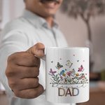 Personalized Birth Butterfly Grandma Garden 11oz Ceramic Mug with Names Mother's Day Birthday Gift for Mom Grandma