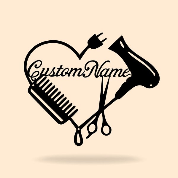 Personalisierte Friseur Metall Logo Schild für Friseur oder Stylist