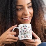 Personalized Birth Butterfly Grandma Garden 11oz Ceramic Mug with Names Mother's Day Birthday Gift for Mom Grandma