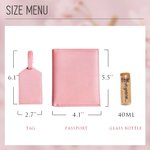 Personalized Leather Birth Flower Luggage Tag Passport Cover with Name