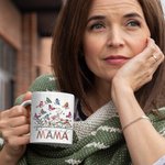 Personalized Birth Butterfly Grandma Garden 11oz Ceramic Mug with Names Mother's Day Birthday Gift for Mom Grandma