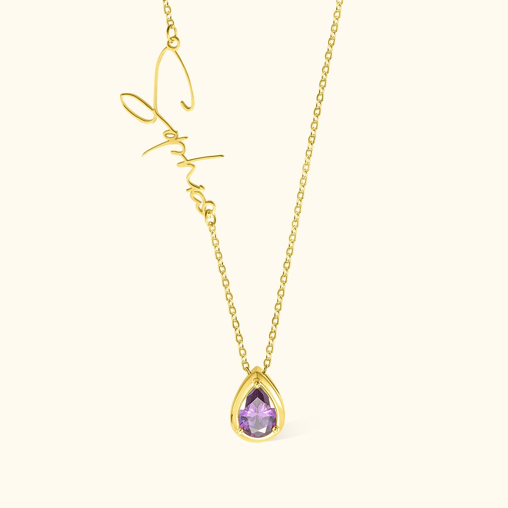 Chaîne avec Prénom Personnalisé et Pierre de Naissanc Cadeau Anniversaire Fête des Mères pour Femme