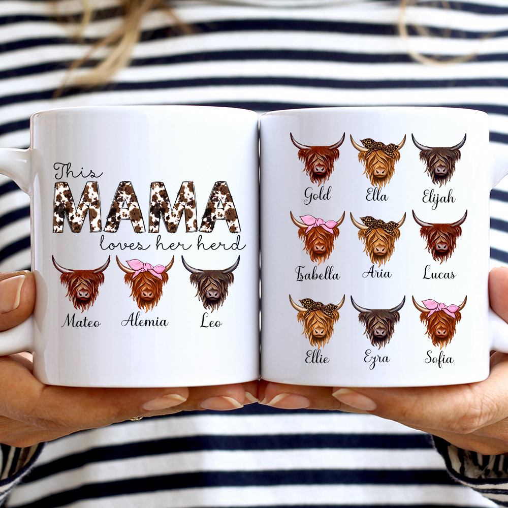 This Mama Loves Her Herd Highland Cow Mug