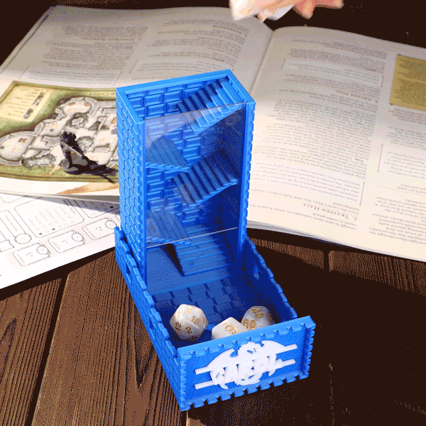 Personalized DND Portable Dice Box Dice Tower Dice Game 3D-Printed