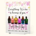 Plaque Décorative en Acrylique Ornement Personnalisé avec Dessin de 1-6 Personnages et Nom Cadeau Familial pour Maman Papa