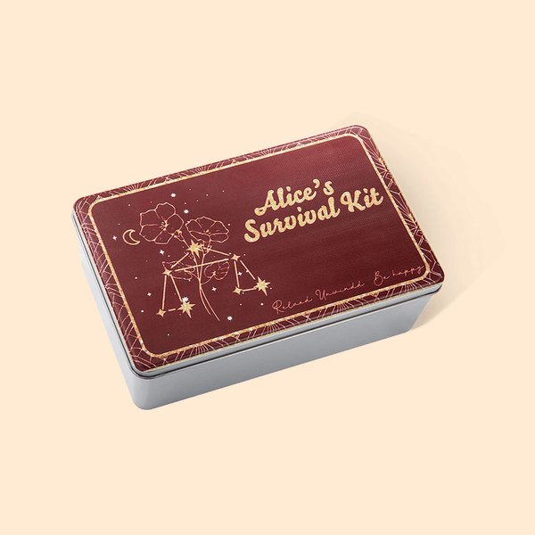 Personalized Birth Flower and Zodiac Sign Metal Gift Box Gift for Her