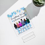 Plaque Décorative en Acrylique Ornement Personnalisé avec Dessin de 1-6 Personnages et Nom Cadeau Familial pour Maman Papa