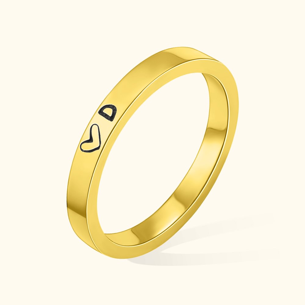Bague initiale en forme de coeur personnalisée pour son cadeau