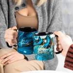 Personalized Ceramic Name Mug 11oz Natural Texture Design Coffee Tea Cup with Coaster Valentine's Day Christmas Day Birthday Gift