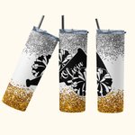 Personalisierte Megaphon und Pom Poms Becher mit Glitter Geschenk für Cheerleader