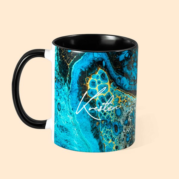 Personalized Ceramic Name Mug 11oz Natural Texture Design Coffee Tea Cup with Coaster Valentine's Day Christmas Day Birthday Gift