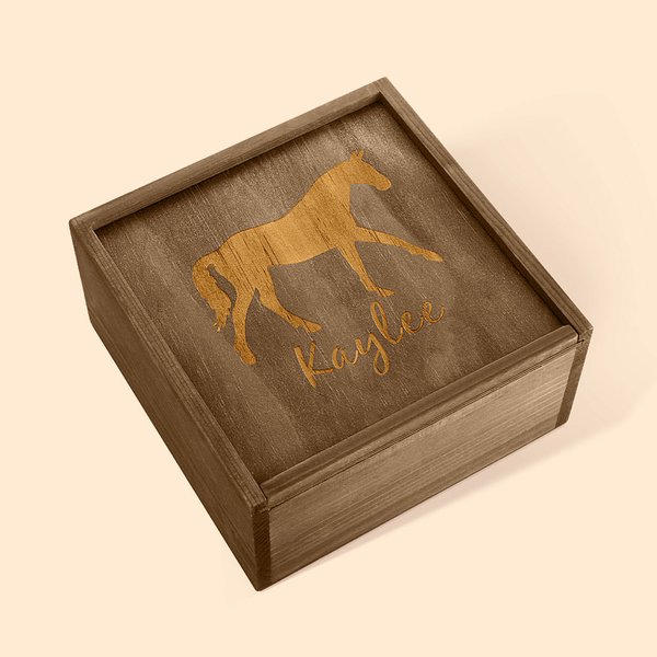 Wooden Equestrian Horse Storage Box for Horse Lovers
