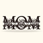 Personalized Mom Metal Sign with Name for Home Decoration