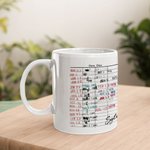 Personalized Retro Library Date Due Card 11 oz Ceramic Mug Coaster with Name Birthday Book Club Gift for Bookworms Readers