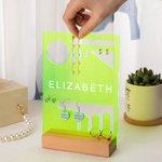 Personalisierte Holz Acryl Schmuck Display Stand Ohrring Schmuck Organizer Geschenk für sie