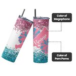 Personalisierte Megaphon und Pom Poms Becher mit Glitter Geschenk für Cheerleader