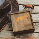 Personalized Wooden Equestrian Horse Vintage Storage Box Gift for Horse Lovers