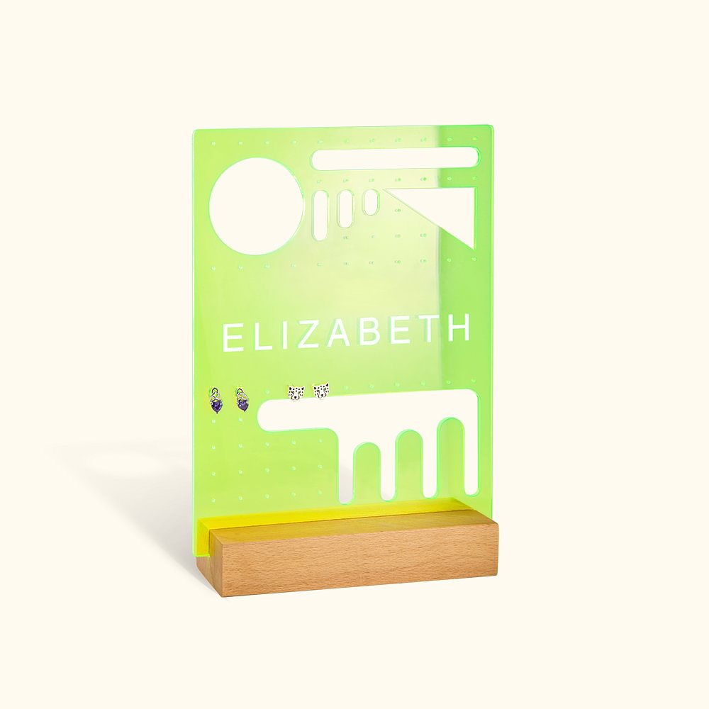 Présentoir à bijoux en bois acrylique personnalisé Organisateur de boucles d'oreilles Cadeau pour elle