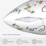 Personalized Bouquet Birth Flowers Throw Pillow Cover with Family Member Name Christmas Birthday Mother's Day Gift