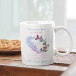 Personalised Mug with Birth Butterfly and Family Name for Her