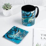 Personalized Ceramic Name Mug 11oz Natural Texture Design Coffee Tea Cup with Coaster Valentine's Day Christmas Day Birthday Gift