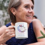 Personalised Mug with Birth Butterfly and Family Name for Her